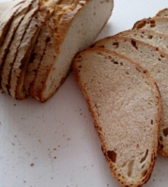 Pan de Hogaza Gallega Alargada en Rebanadas